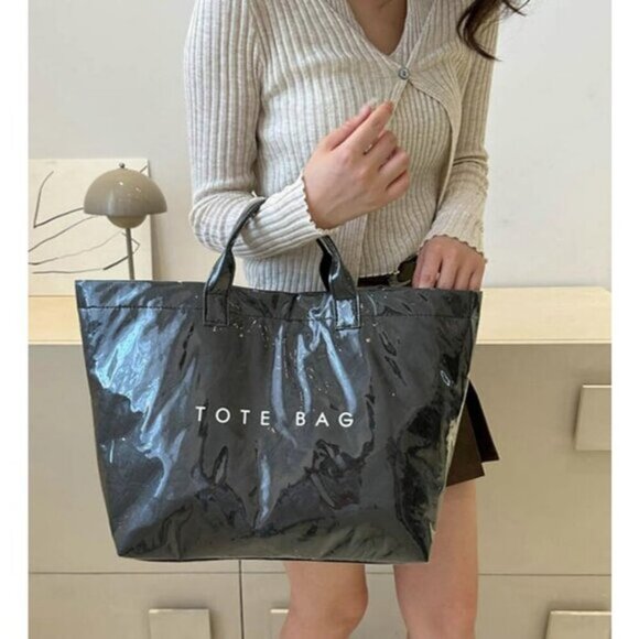 Women's Caistre PVC Tote Handbags Fashion Kraft Paper HandBags - Picture 3 of 4